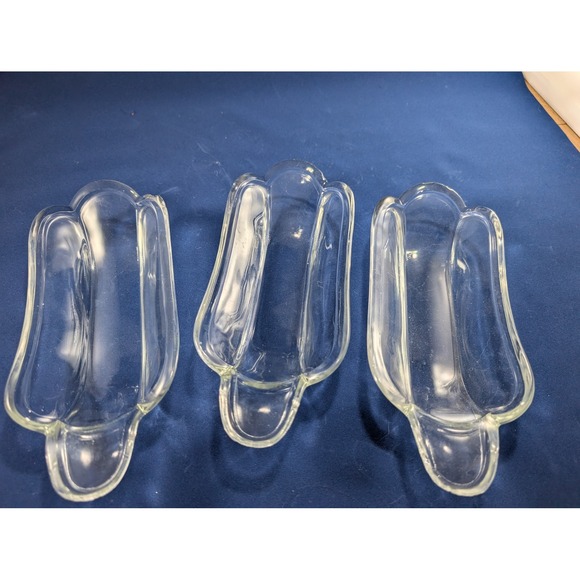 Vintage Indiana Glass Banana Split Boats‎ 9x4 inch Ice Cream Sundae Set of 3 - Picture 1 of 7